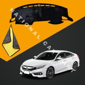 Honda Civic Model 2016 - 2022 Velvet Dashboard Mat With Free Microfiber Cloth & Free Delivery